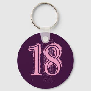 PINK GRUNGE NUMBER 18 SLEUTELHANGER