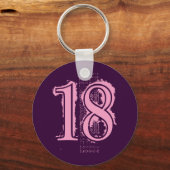 PINK GRUNGE NUMBER 18 SLEUTELHANGER (Voorkant)
