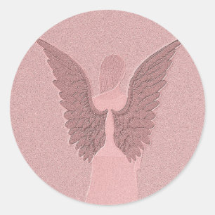 Pink Guardian Angel Ronde Sticker