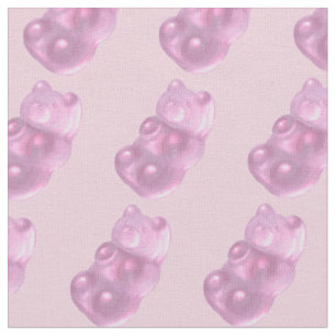 Pink Gummy Beer Pattern Stof