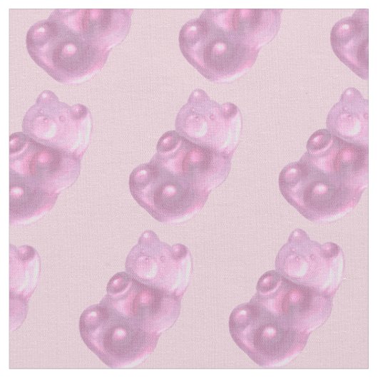Pink Gummy Beer Pattern Stof (Close Up)