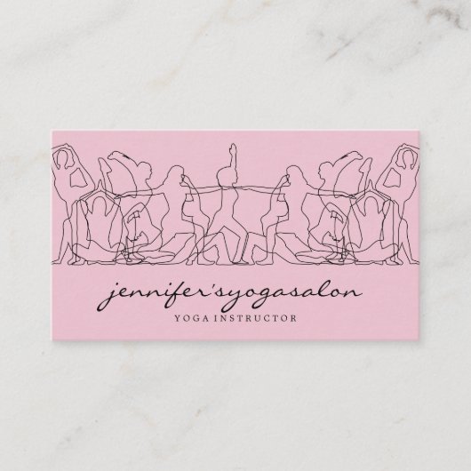 Pink gym yoga blogger visitekaartje (Voorkant)