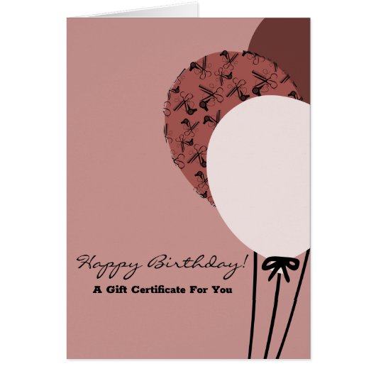 Pink Haarstylist Happy Birthday Cadeaubon (Voorkant)