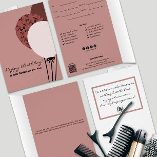 Pink Haarstylist Happy Birthday Cadeaubon