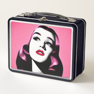 Pink Hair Retro Woman
