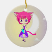 Pink Haire Neko Anime Girl, Ornament (Voorkant)