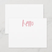 PINK HALLO | Gepersonaliseerde schrijfbenodigdhede Kaart (Voorkant / Achterkant)