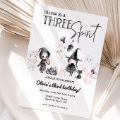 Pink halloween 3rd birthday Three spirit Kaart