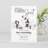 Pink halloween 3rd birthday Three spirit Kaart (Staand voorkant)