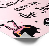 Pink Halloween Baby Shower Guess How Many Candies Poster (Hoek)