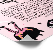 Pink Halloween Baby Shower Late Night Diapers Poster (Hoek)