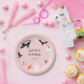 Pink Halloween Birthday Party Papieren Bordje (Feest)