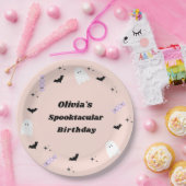 Pink Halloween Birthday Spooktacular Papieren Bordje (Feest)