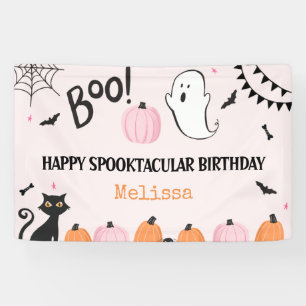 Pink Halloween Boo Ghost Girls Happy Birthday Spandoek