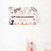 Pink Halloween Boo Ghost Girls Happy Birthday Spandoek (Insitu)