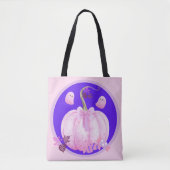 Pink Halloween Coquette Pumpkin with Ghosts Tote Bag (Voorkant)