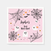 Pink Halloween Cute Ghost Boo-Day Party Servet (Voorkant)