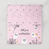 Pink Halloween Ghost Food Tents Plaatskaartje (Buitenkant ongevouwen)