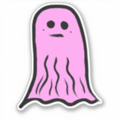 Pink Halloween Ghost Sticker (Voorkant)