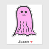Pink Halloween Ghost Sticker (Vel)