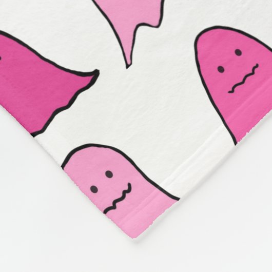 Pink Halloween Ghosts Fleece Deken (Hoek)