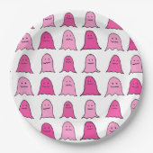 Pink Halloween Ghosts Papieren Bordje (Voorkant)