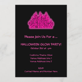Pink Halloween Glow Party Kaart