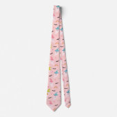 Pink Halloween Necktie Fun Halloween Stropdas (Voorkant)