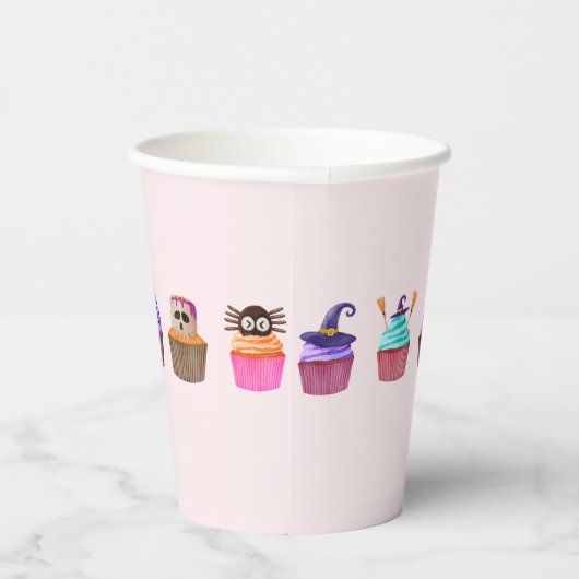 Pink Halloween Paper Cups Size: 8oz , Lid None Papieren Bekers (Rechts)