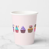 Pink Halloween Paper Cups Size: 8oz , Lid None Papieren Bekers (Voorkant)
