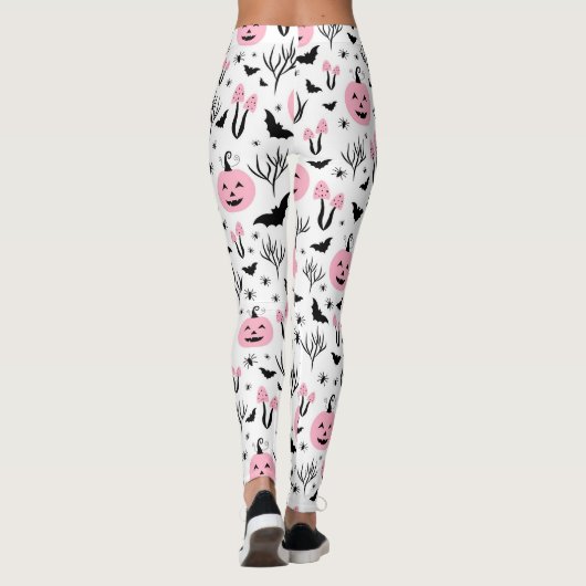 PINK HALLOWEEN PUMPKINS AND MUSHROOMS LEGGINGS (Achterkant)