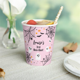 Pink Halloween Spooky Ghost Papieren Bekers