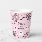 Pink Halloween Spooky Ghost Papieren Bekers (Achterkant)