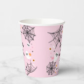 Pink Halloween Spooky Ghost Papieren Bekers (Links)