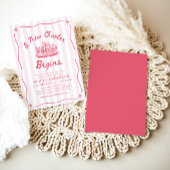 Pink Hand Drawn A New Chapter Begins Baby Shower Kaart