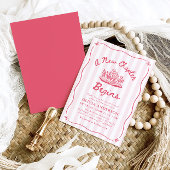 Pink Hand Drawn A New Chapter Begins Baby Shower Kaart