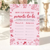 Pink Hand Drawn Baby Shower How Old Were They Kaart