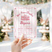 Pink Hand Drawn Book Her New Chapter Bridal Shower Kaart