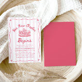 Pink Hand Drawn Book Her New Chapter Bridal Shower Kaart