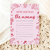 Pink Hand Drawn How Old Was The Mommy Game  Kaart