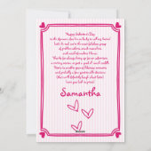 Pink hand drawn scribble Galentine's Day photo Feestdagenkaart (Achterkant)