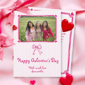 Pink hand drawn scribble Galentine's Day photo Feestdagenkaart