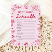Pink Hand Drawn Valentine Baby Word Scramble Game Kaart