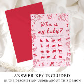 Pink Hand Drawn Valentine Who Is My Baby Game Kaart