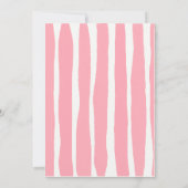 Pink Hand Written Pinstripes Whimsical Wedding Kaart (Achterkant)