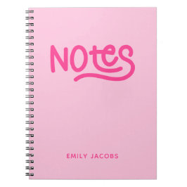Pink Handwriting Notes Typografie Notitieboek
