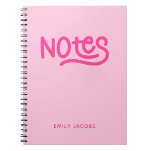 Pink Handwriting Notes Typografie Notitieboek