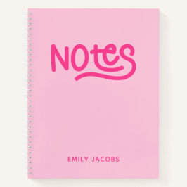 Pink Handwriting Notes Typografie Notitieboek