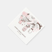 Pink Hanging Mason Jars Vrijgezellenfeest Servet (Hoek)