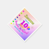 PINK Happy 10th Birthday | Bewerkbaar Servet (Hoek)